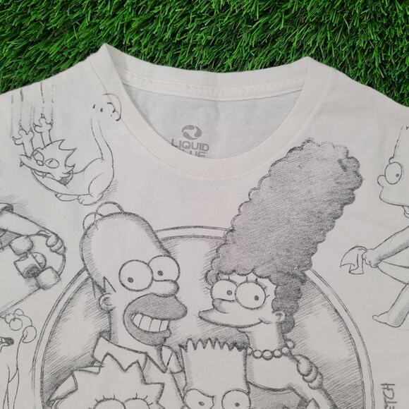 Simpsons AOP Shirt Womens Large 20x26 Matt-Groening Homer Bart - Picture 5 of 13